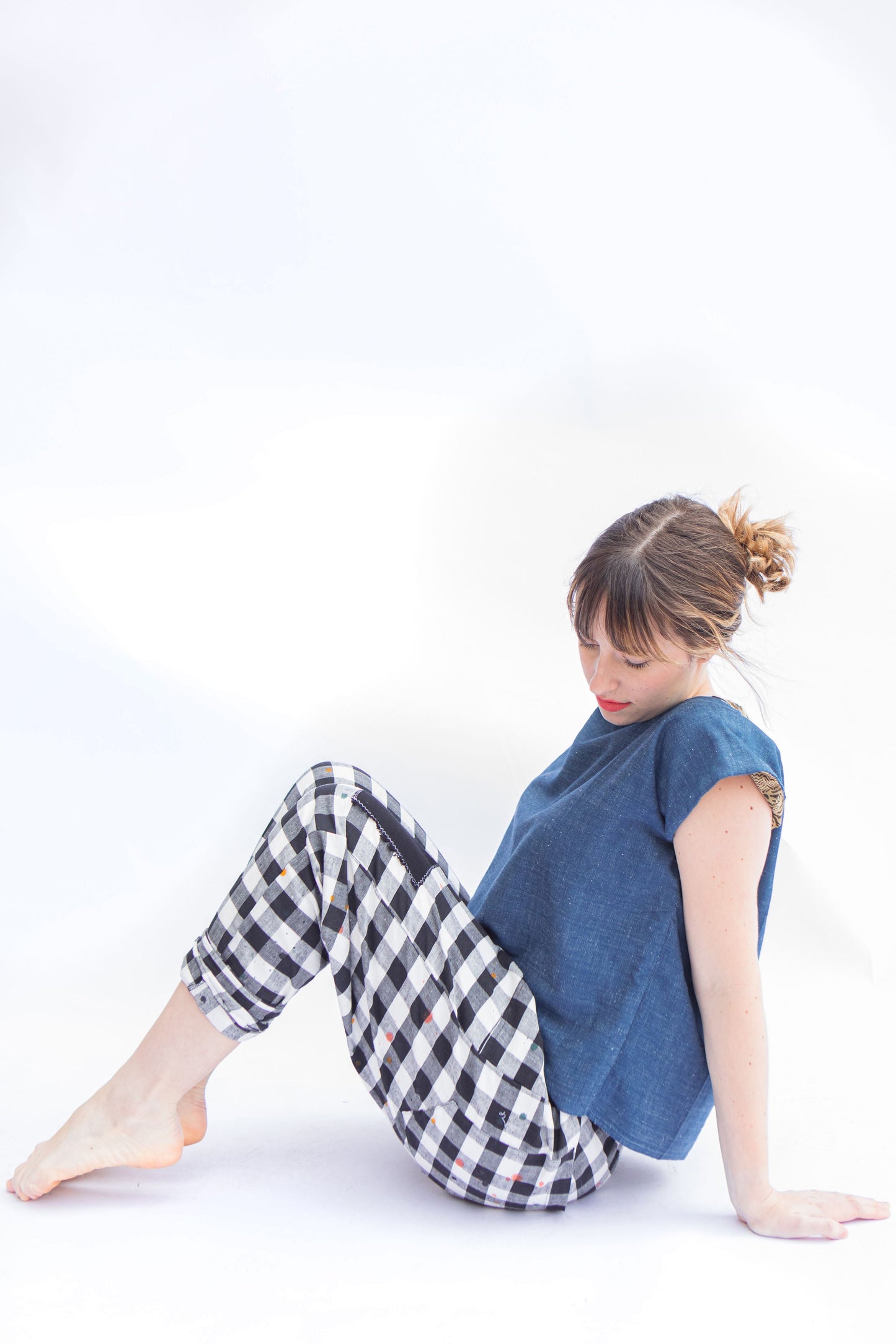 Artisan Handwoven Cotton Check Pocket Pant