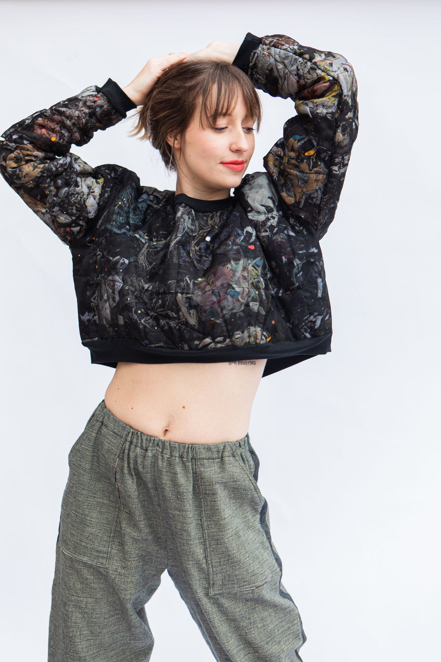 Zero Waste Free-Motion Quilt Silk Pullover