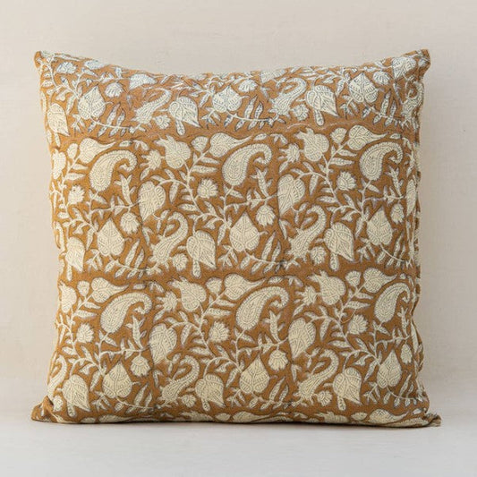 Floral Blockprint Pillow Cover