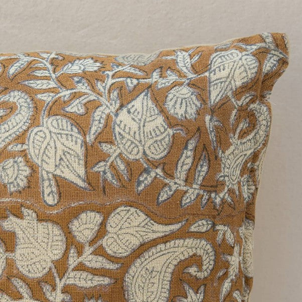 Floral Blockprint Pillow Cover
