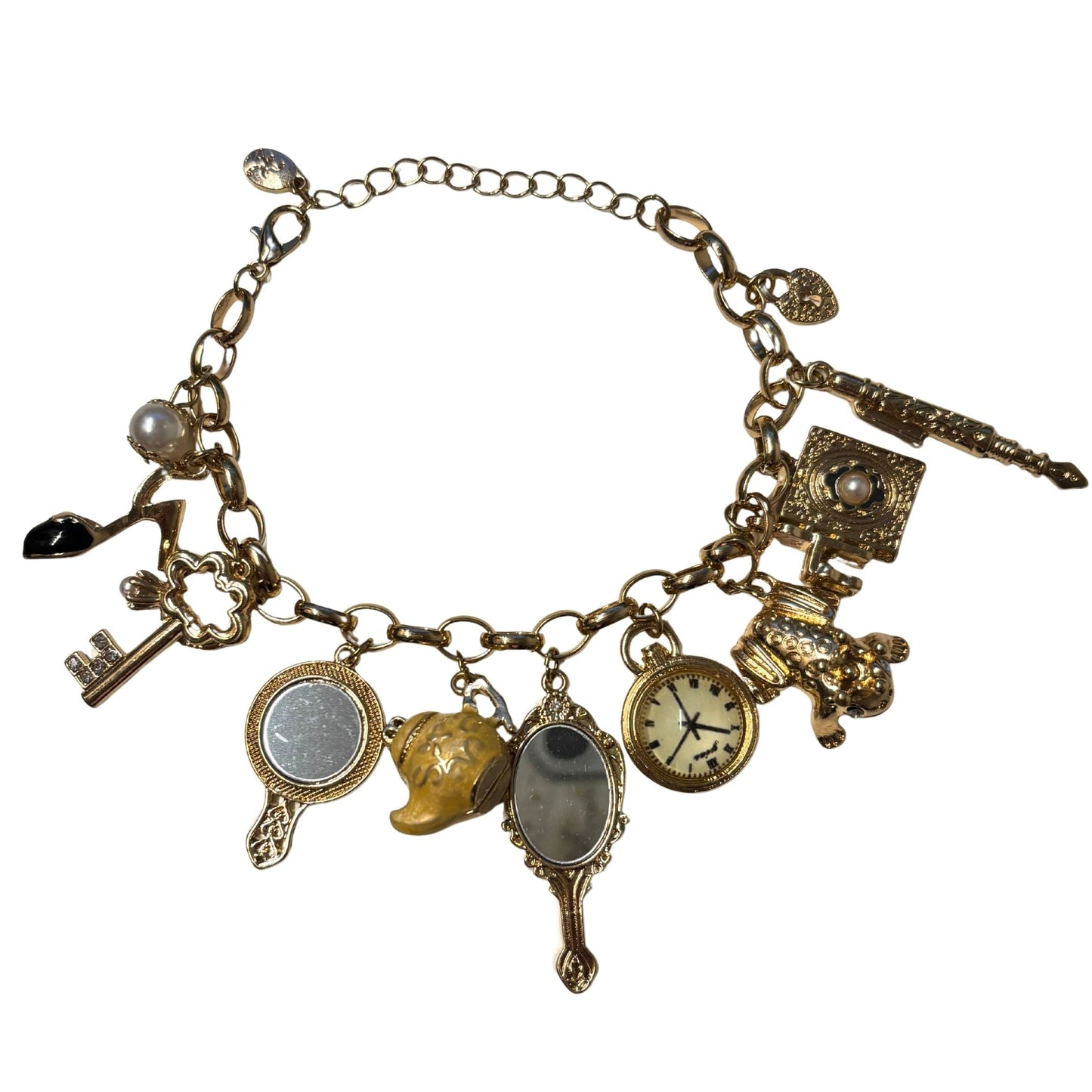 Mirror Mirror Fantasy Gold Charm Bracelet | Fairytale Jewelry