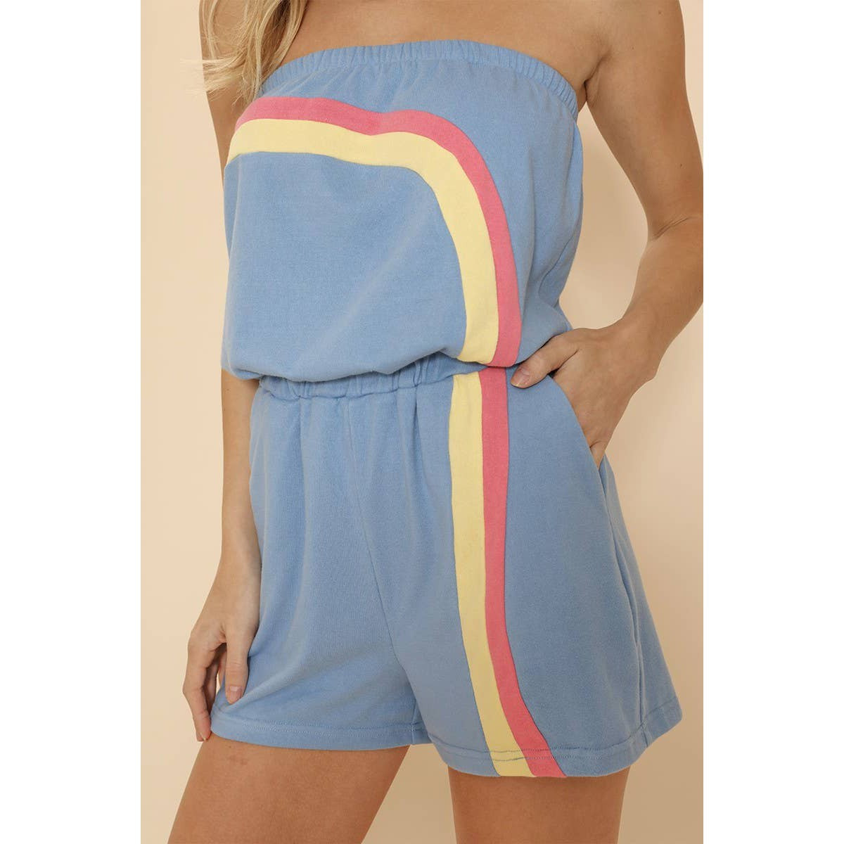 Miss Sparkling Terry Retro Stripe Romper [Available in XL Only]