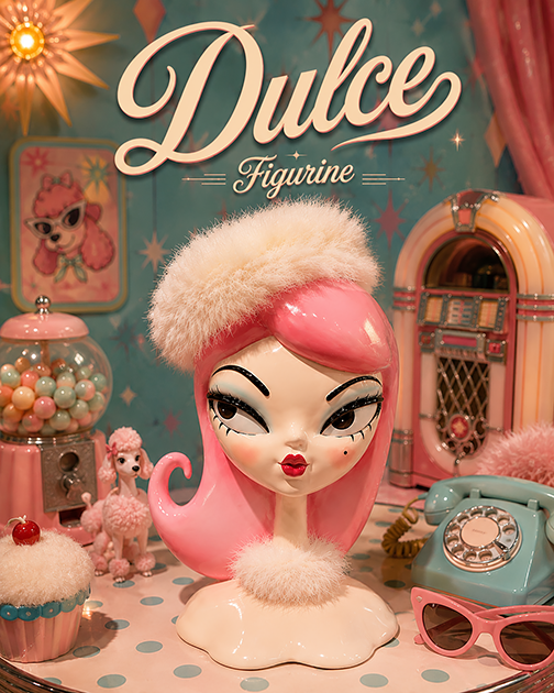 Dulce 15" Retro Pink Hair Candy Doll w/ White Fur Cap | Miss Fluff December Diamonds – SHIPS JULY