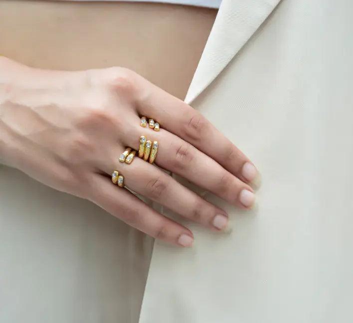 Smoky Quartz Swarovski Stackable Ring