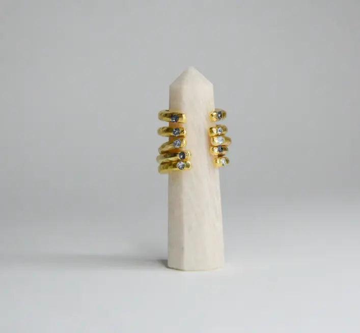 Smoky Quartz Swarovski Stackable Ring