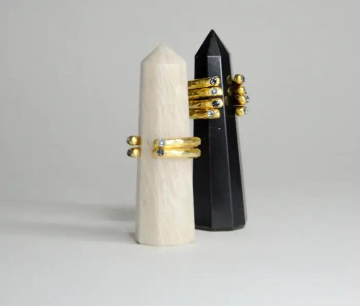 Smoky Quartz Swarovski Stackable Ring