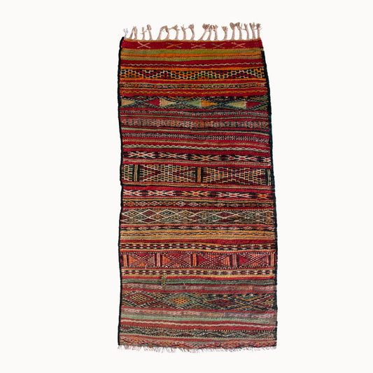 Todd Vintage Moroccan Flat-weave Kilim Rug | 2'10" x 5'4"