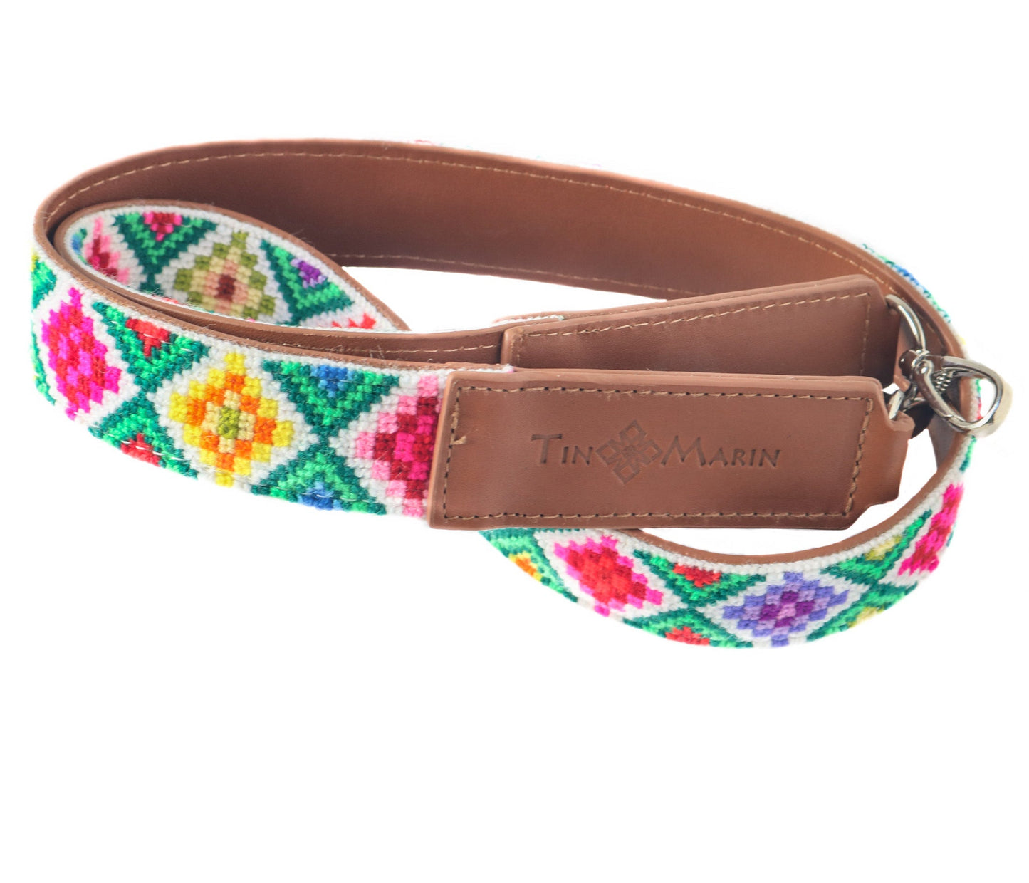 Mai Woven Bag Strap - Multi with Leather