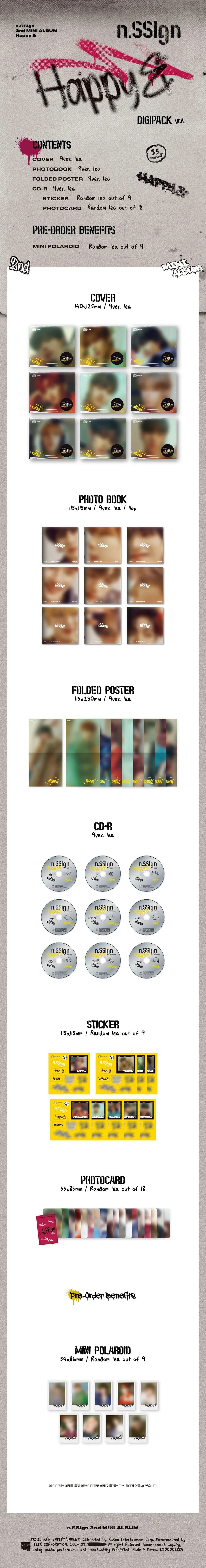 N.Ssign 2nd Mini Album  - Happy & (Digipack Ver.)