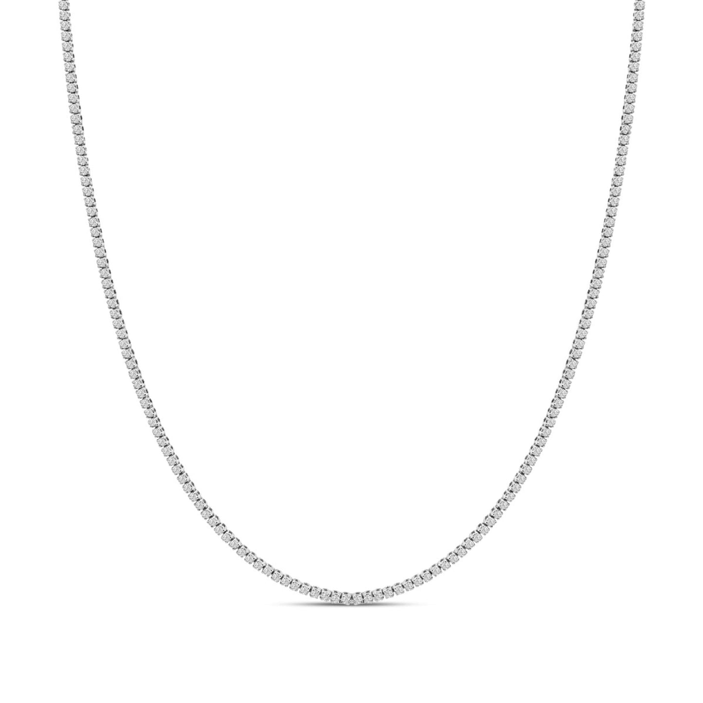 14K White Gold 3.0 Cttw Diamond Tennis Necklace