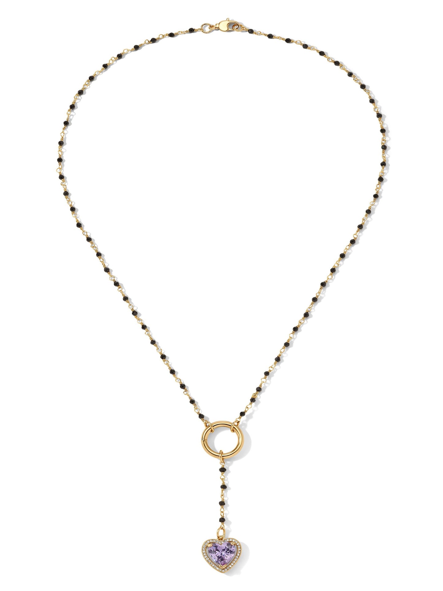 The Mini Cherry Heart Rosary Purple