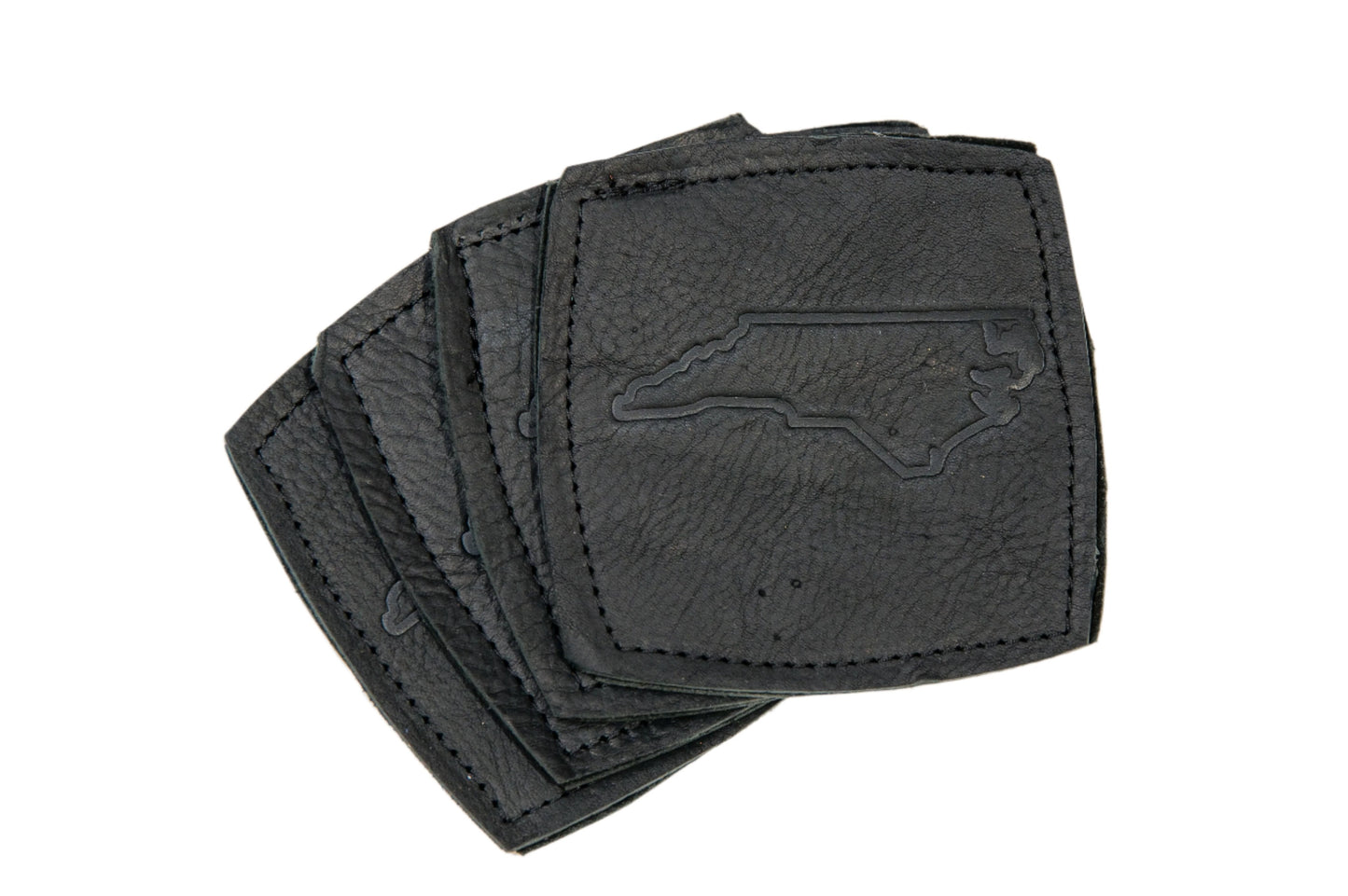 Leather Coasters with NC Stamp