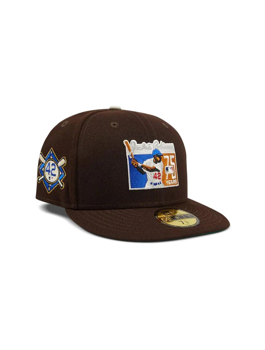 New Era 5950 LA Dodgers Jackie Robinson 75 Years Hat - Brown