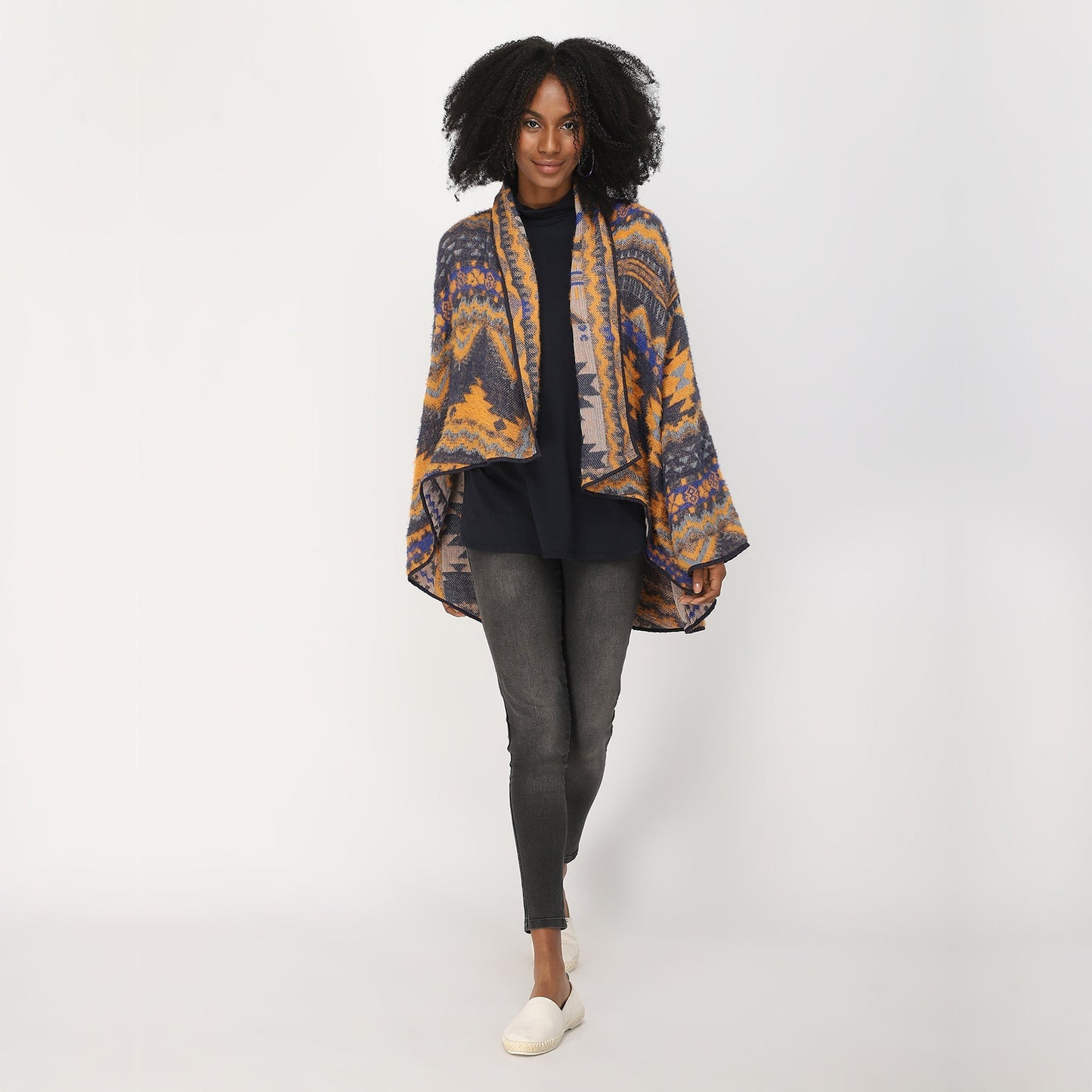 Santo Kimono - Navy Mustard