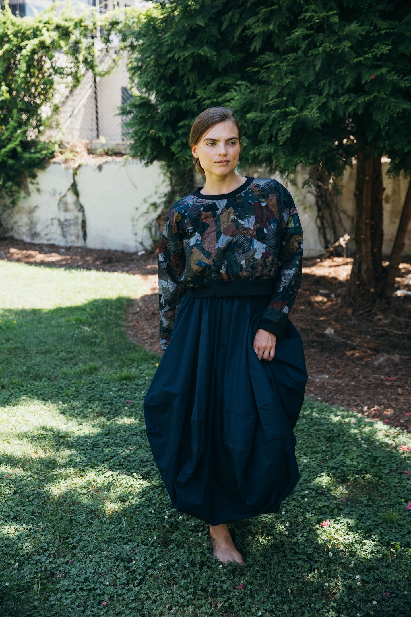 Cotton Poplin Bellows Skirt