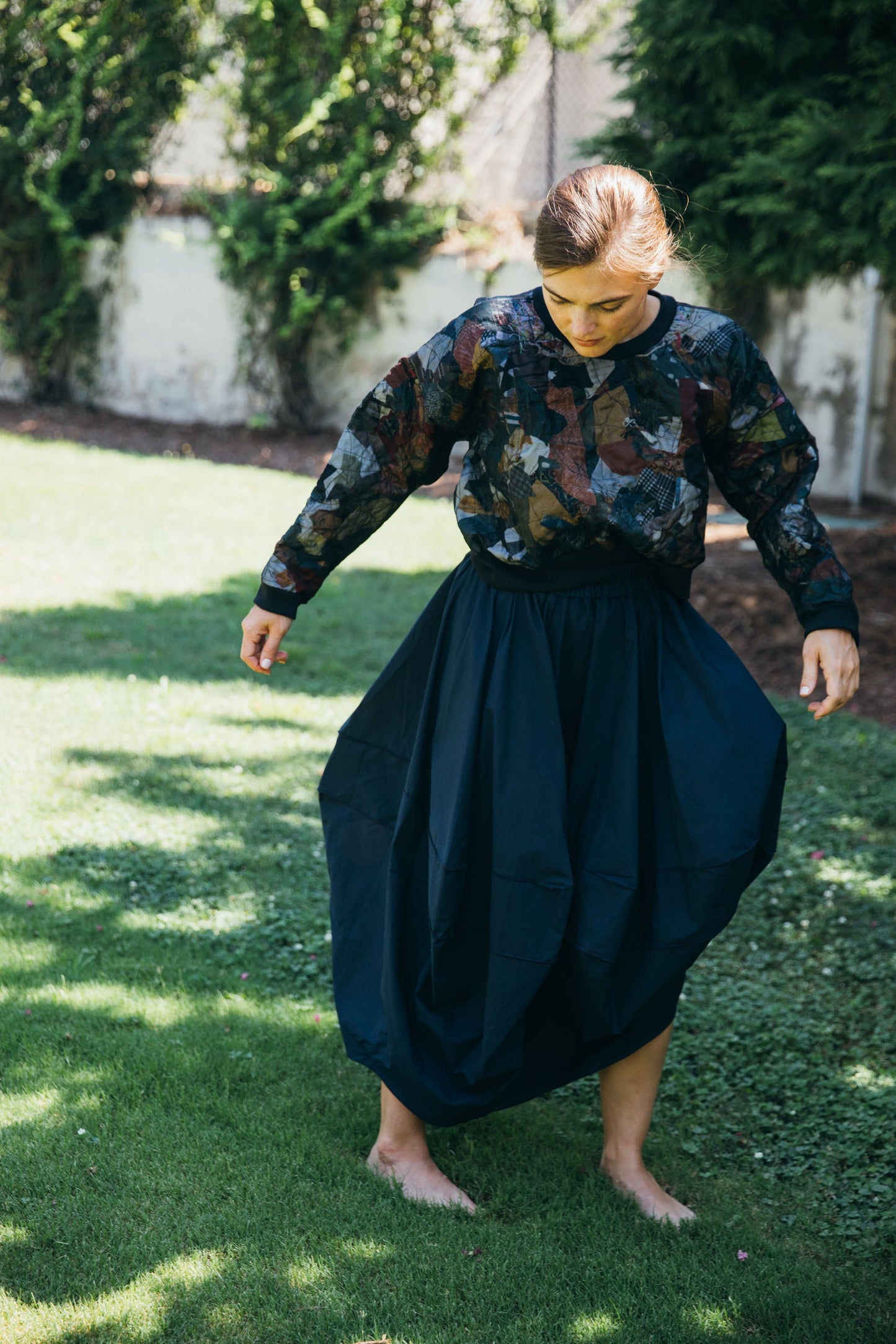 Cotton Poplin Bellows Skirt