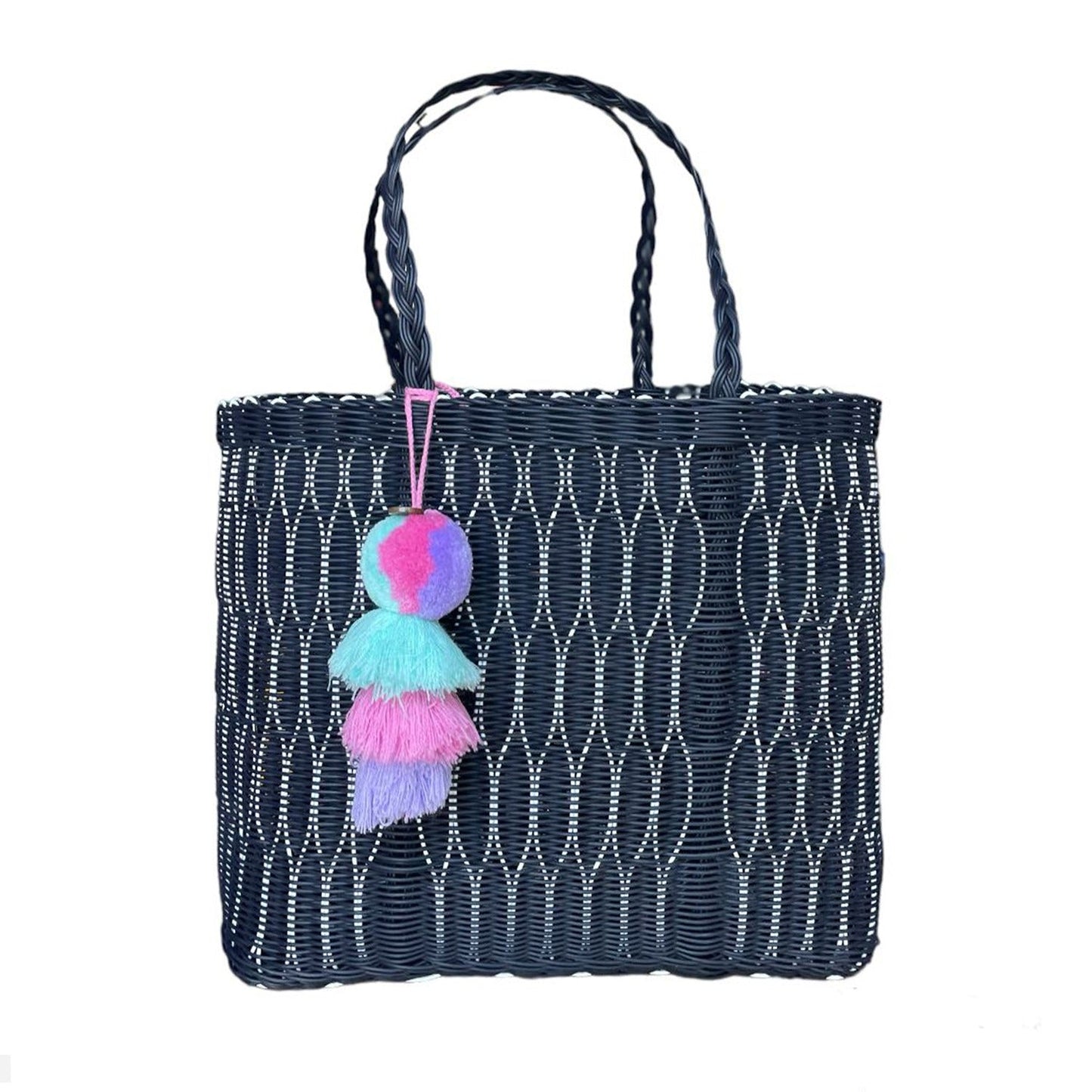 Navy Mesh Citron Tote