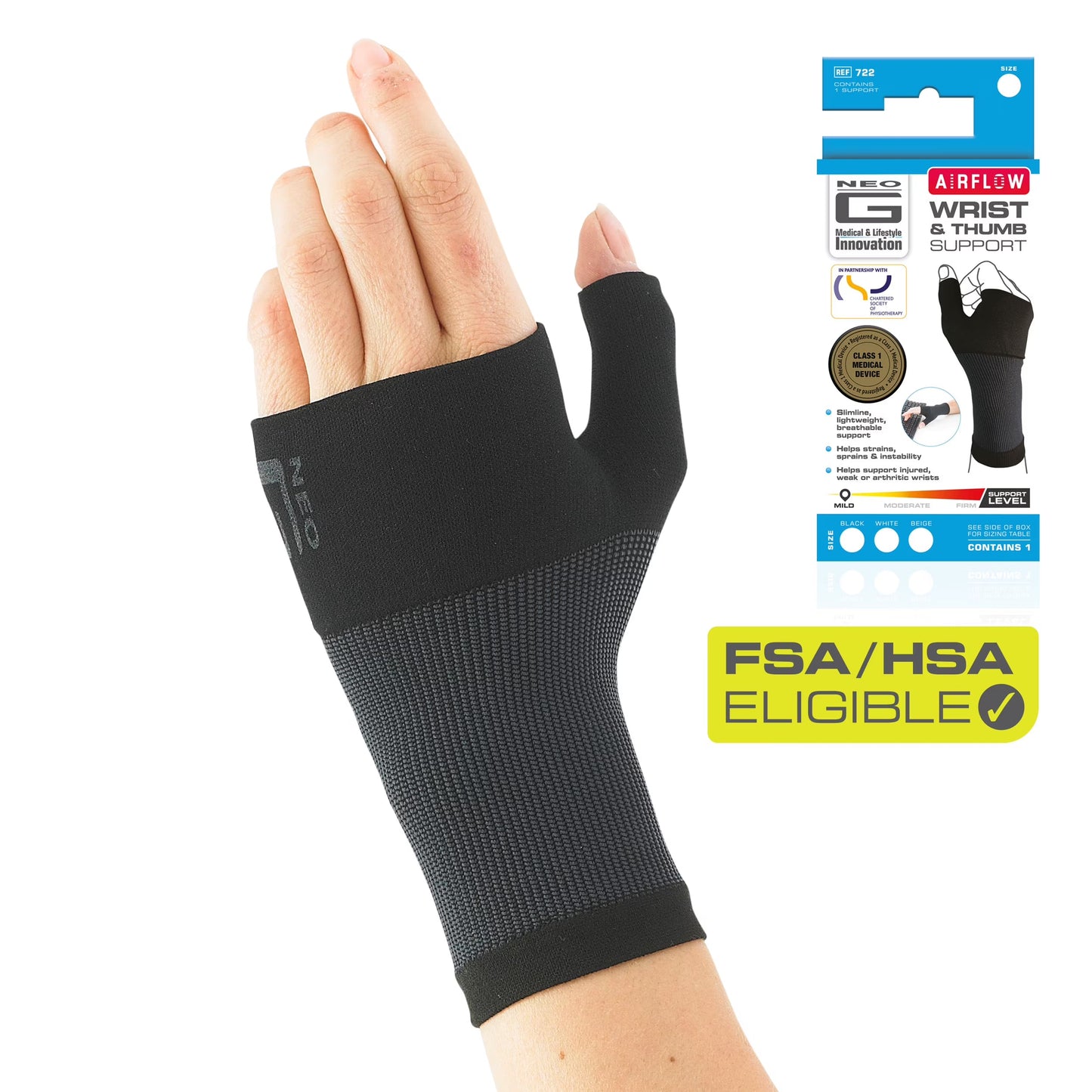 NEO G AIRFLOW WRIST & THUMB SUPPORT, MEDIUM (UNISEX)