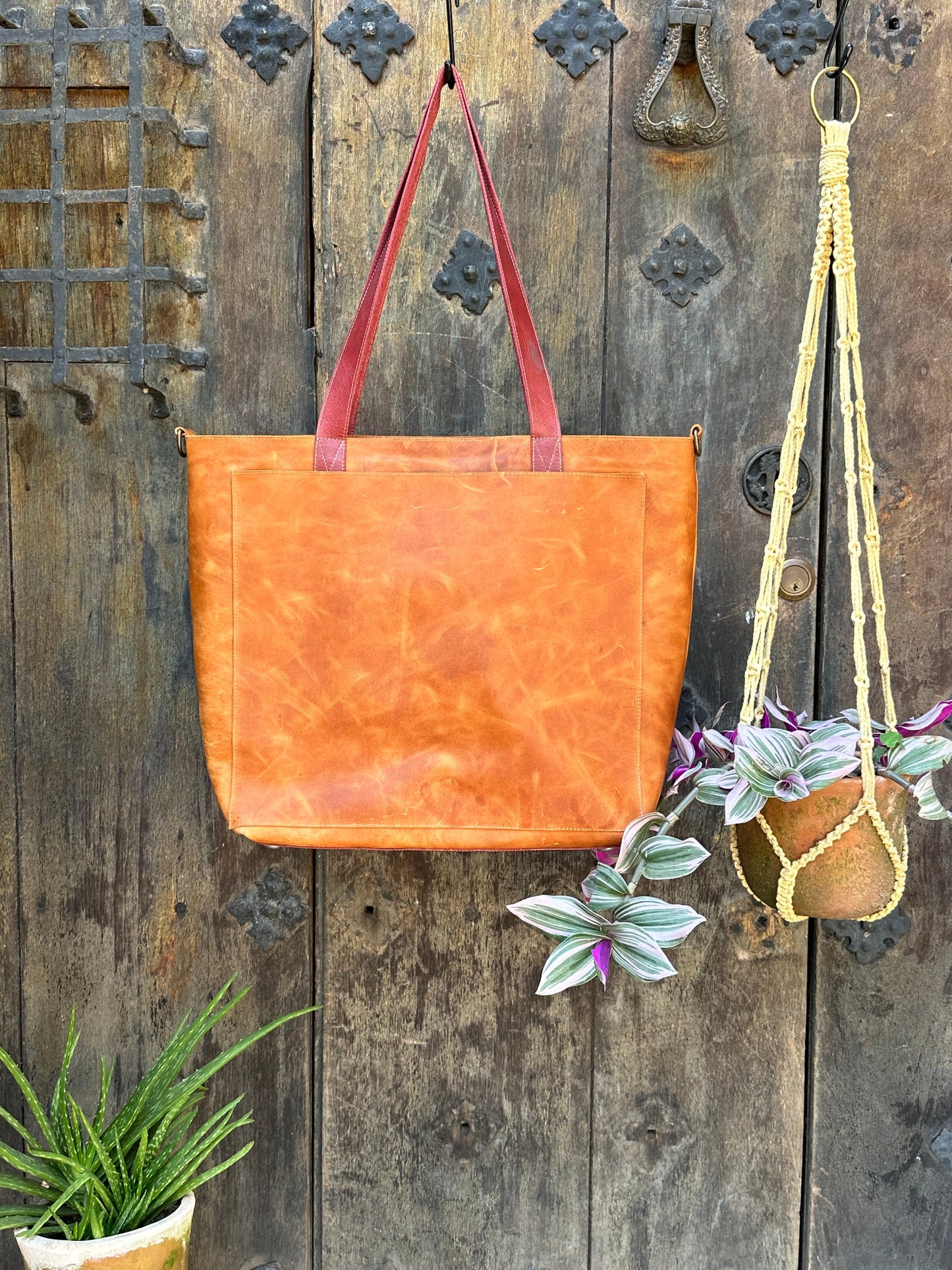 The Explorer - Tan and Pomegranate