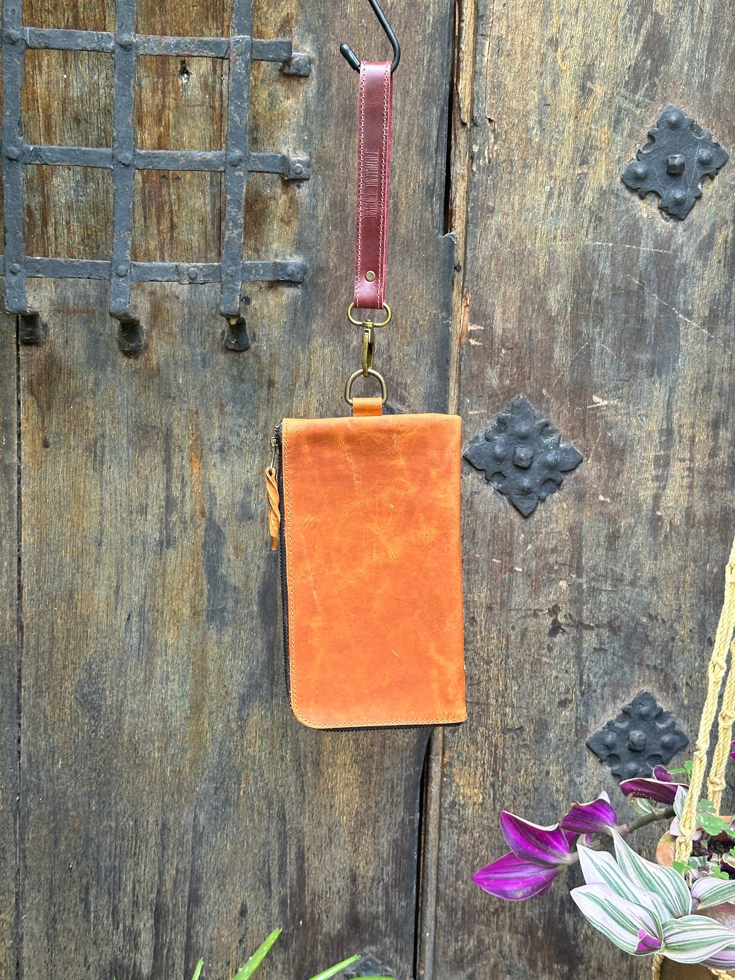 Clutch Bag - Tan and Red