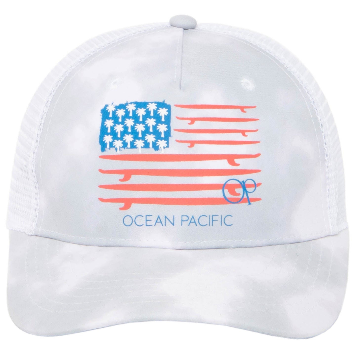 Ocean Pacific - 5 Panel Trucker Hat with American Flag
