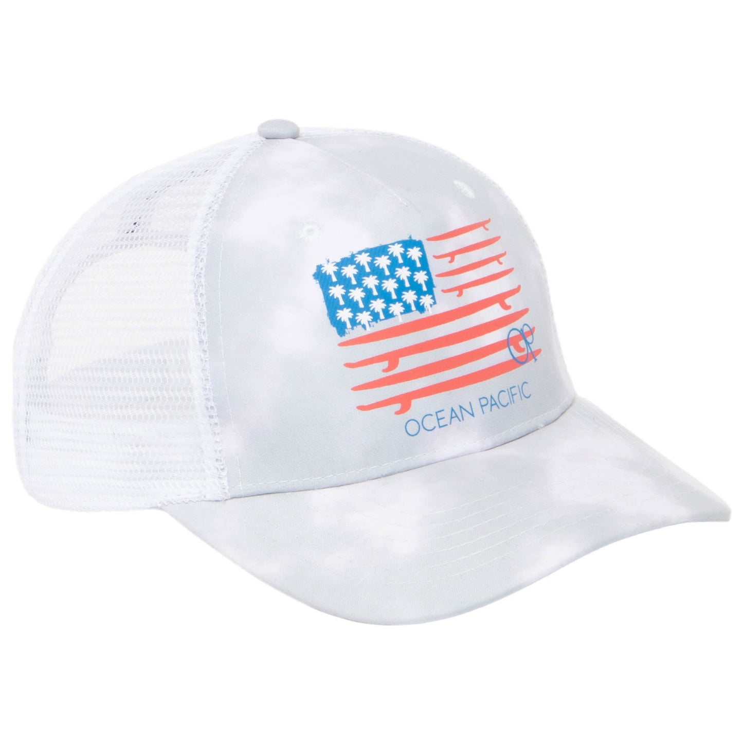 Ocean Pacific - 5 Panel Trucker Hat with American Flag