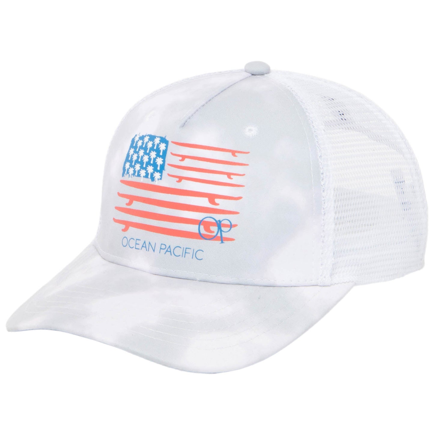 Ocean Pacific - 5 Panel Trucker Hat with American Flag