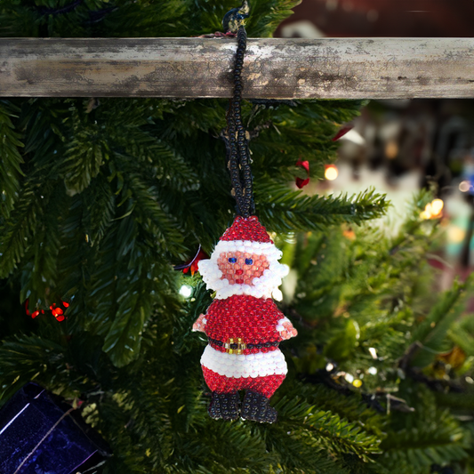 Santa Seed Bead Ornament - Guatemala - Osadia Concept Store