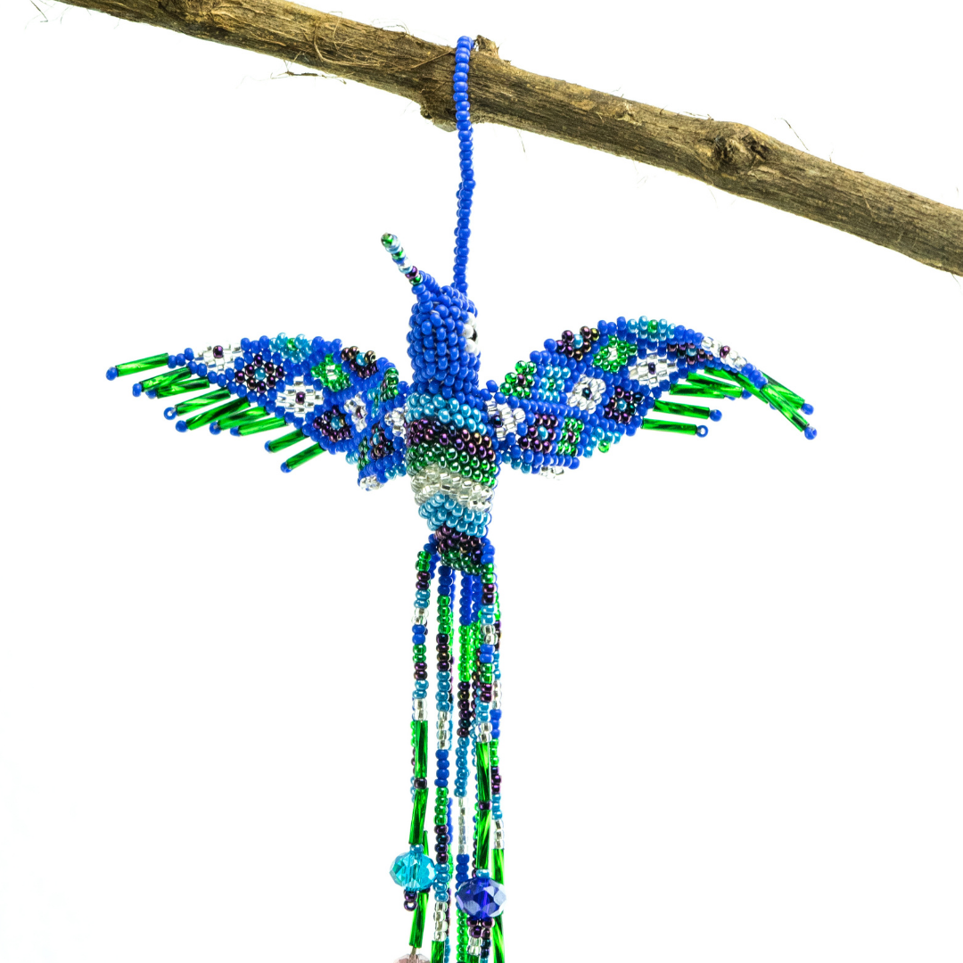 Large Hummingbird Seed Bead Handmade Ornament - Guatemala - Osadia Concept Store