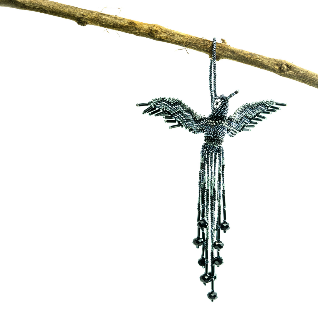 Large Hummingbird Seed Bead Handmade Ornament - Guatemala - Osadia Concept Store