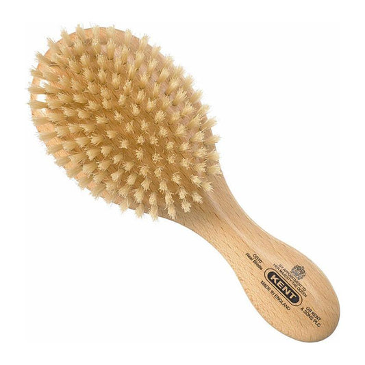 Kent Oval Club Satin And Beechwood Pure White Bristle Brush - Os10 / 5 Oz