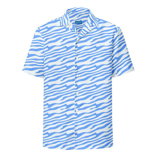 Ocean Blue Button Down Hawaiian Shirt