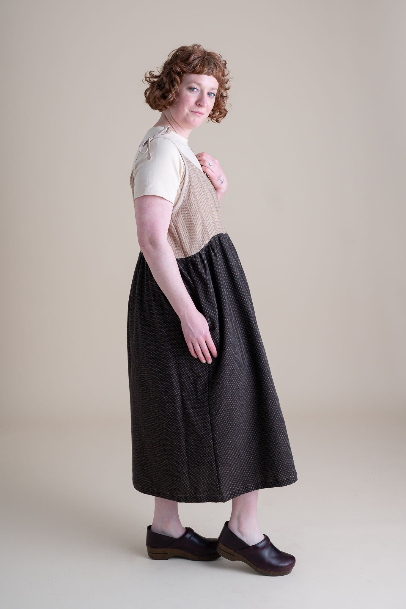 Rosie Dress in Latte Stripe