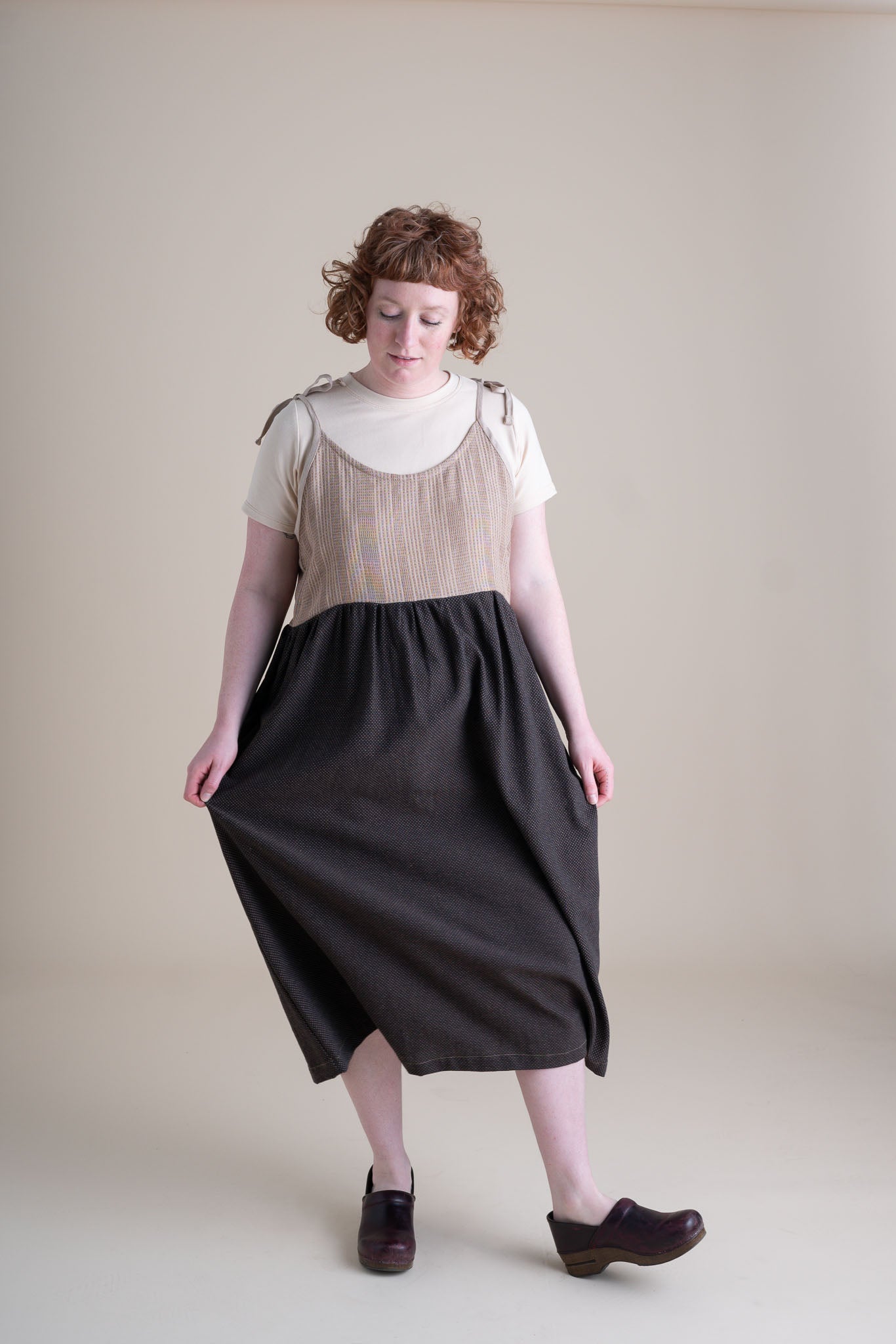 Rosie Dress in Latte Stripe