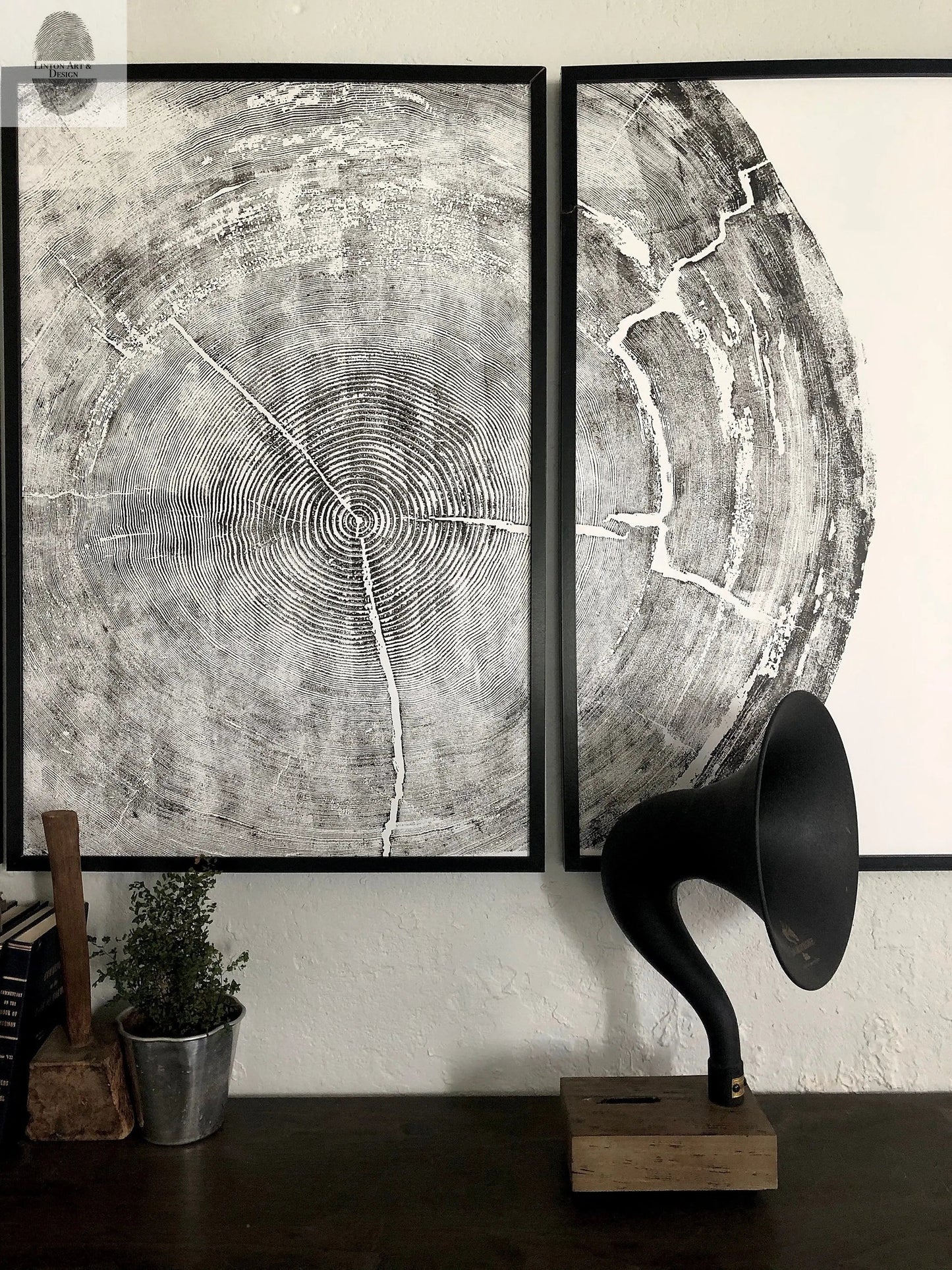 372-Year-Old Sitka Spruce Tree Ring Print Set • 3× 24×36″ Woodcut Art • Oregon Coast Nature Wall Art