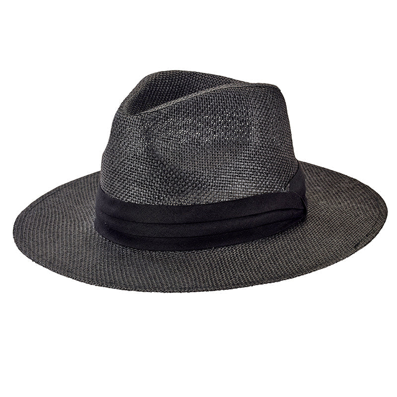Mens Woven 3" Brim Paper Fedora