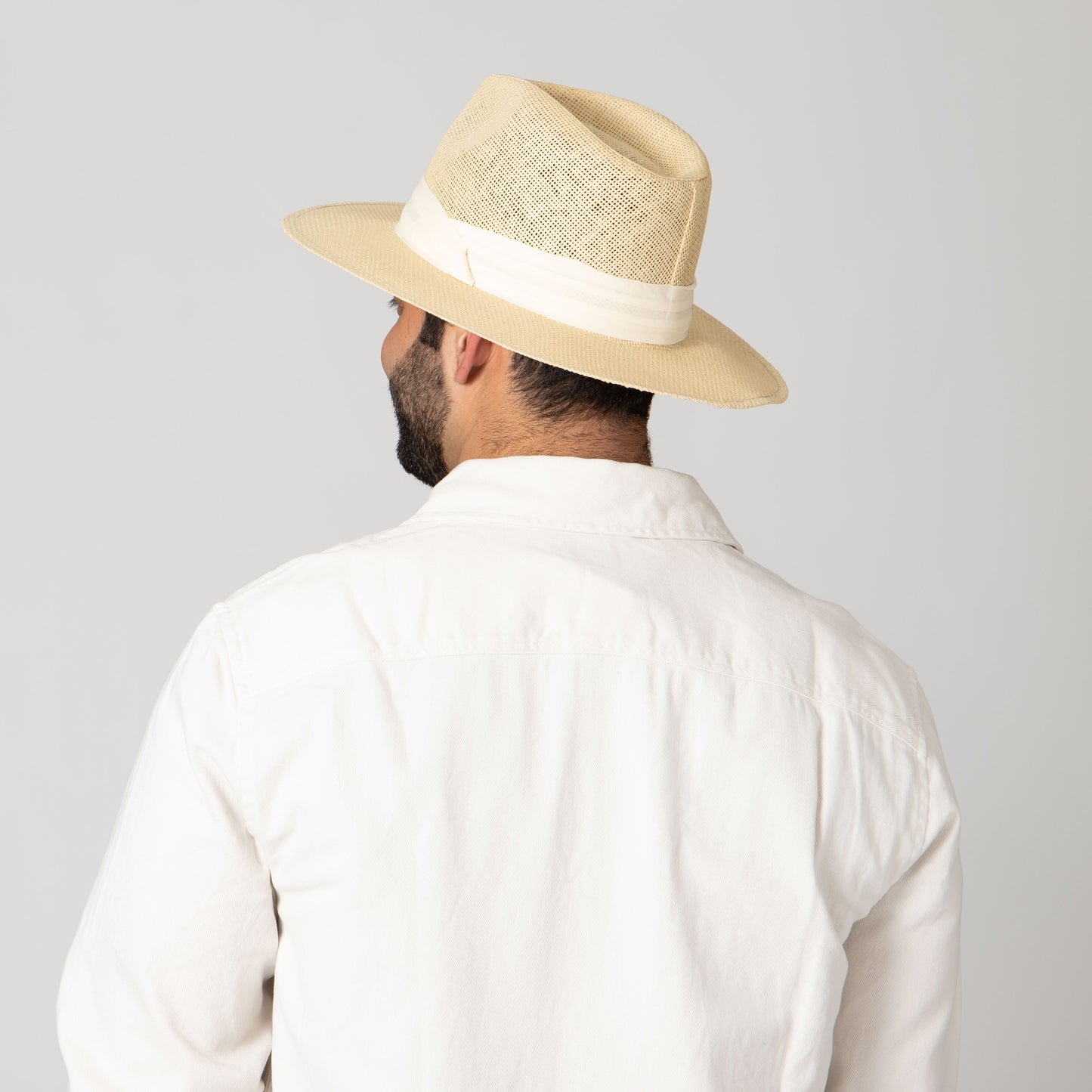 Mens Woven 3" Brim Paper Fedora