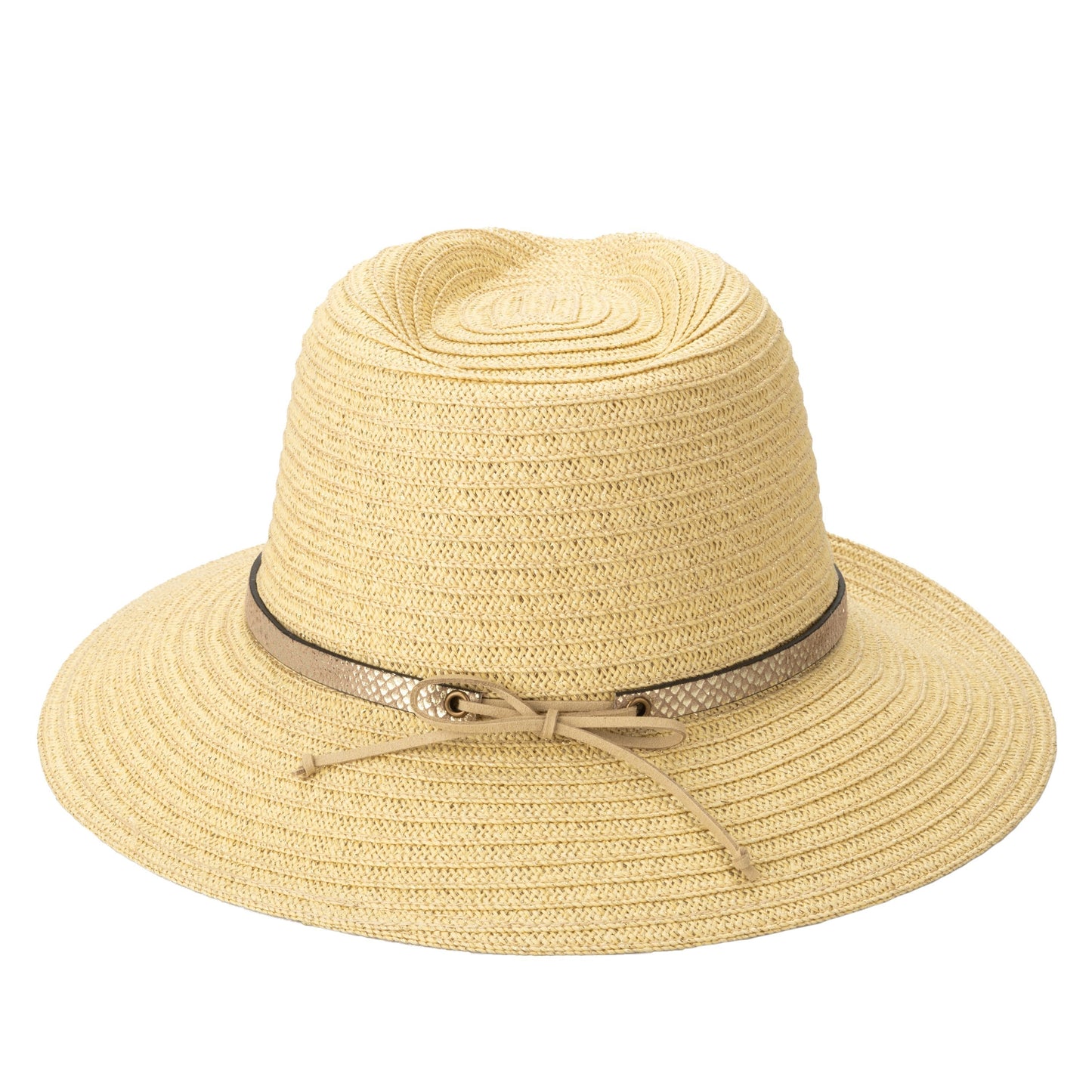 Women's Paperbraid Fedora With Debossed Metallic Snake Band