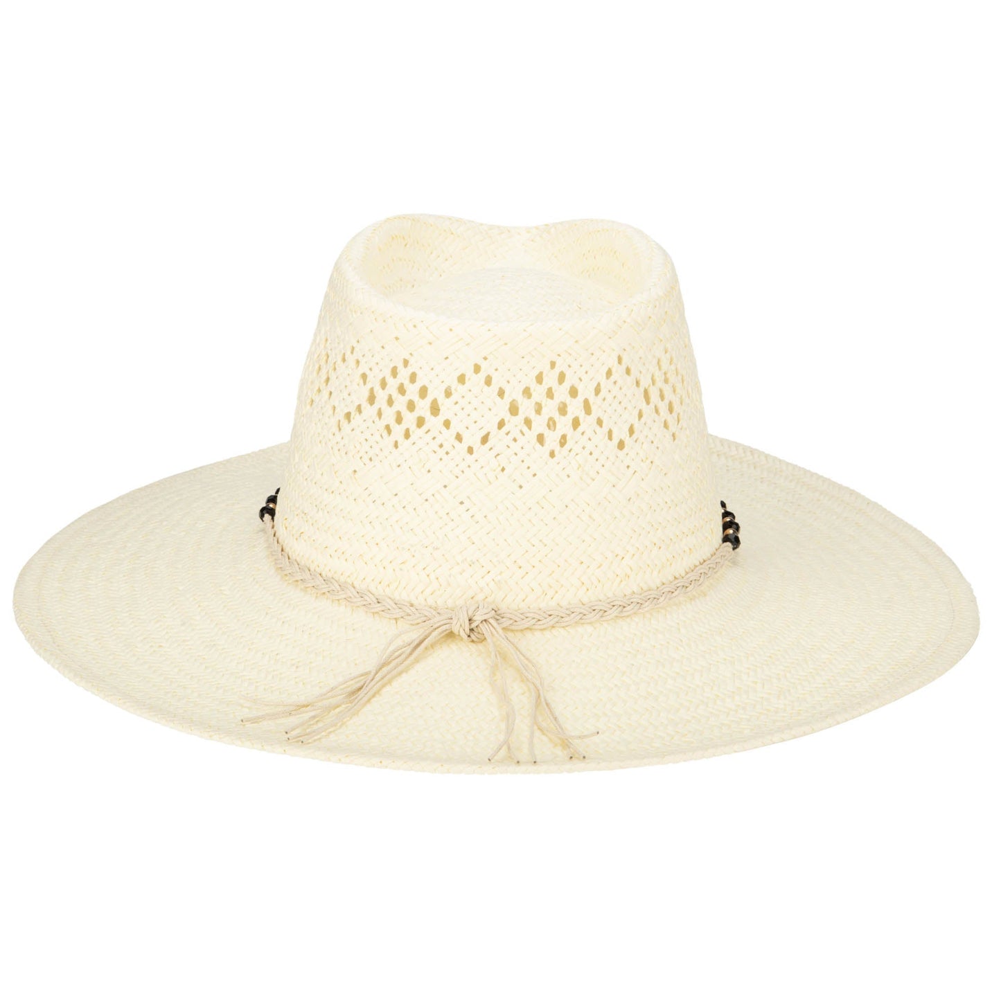 Anytime - Woven Paper Fedora With Beaded Band