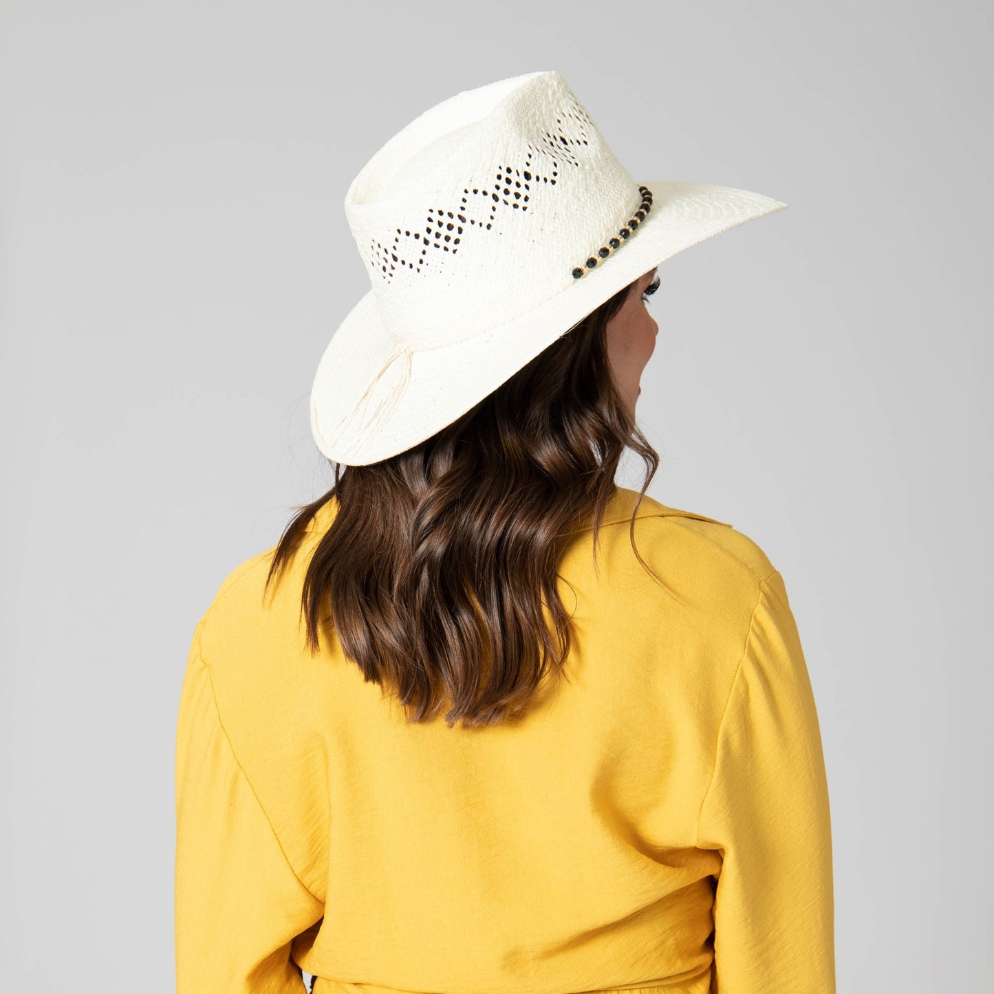 Anytime - Woven Paper Fedora With Beaded Band
