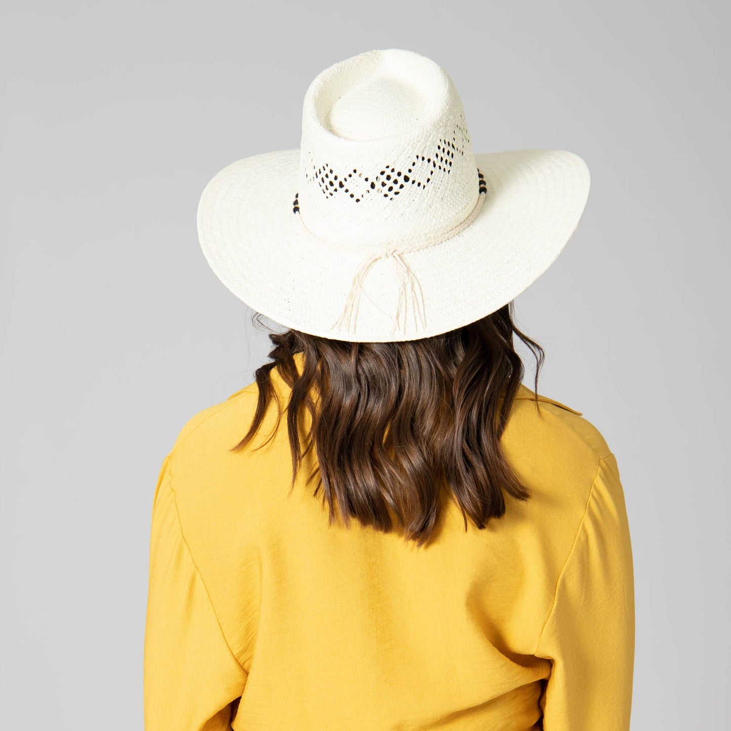 Anytime - Woven Paper Fedora With Beaded Band