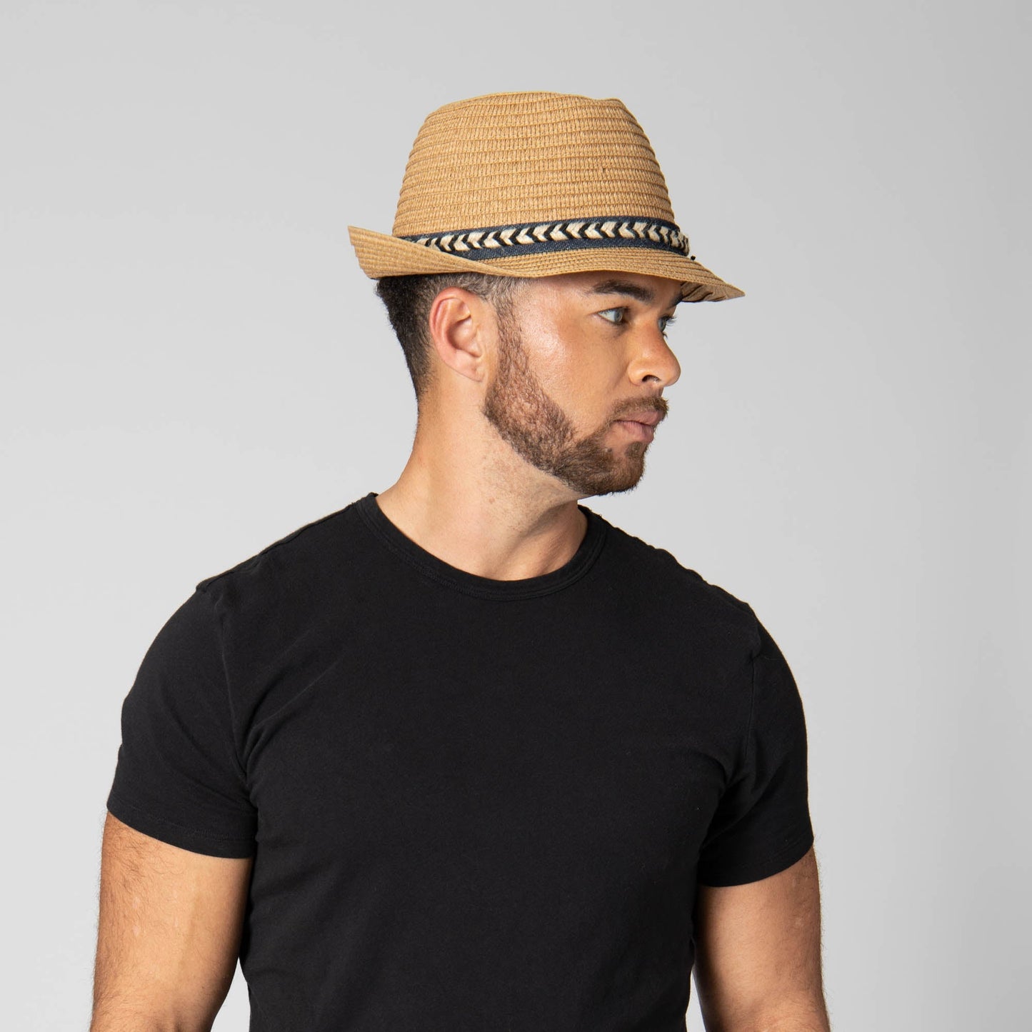 Paperbraid Stingy Brim Fedora with Layered Bands