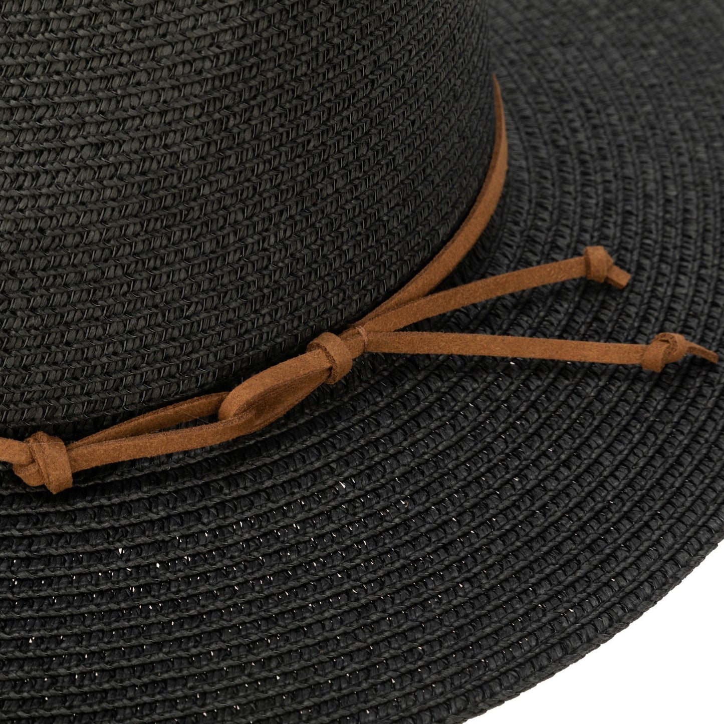 Men's Paperbraid Fedora With Faux Suede Looped Braid