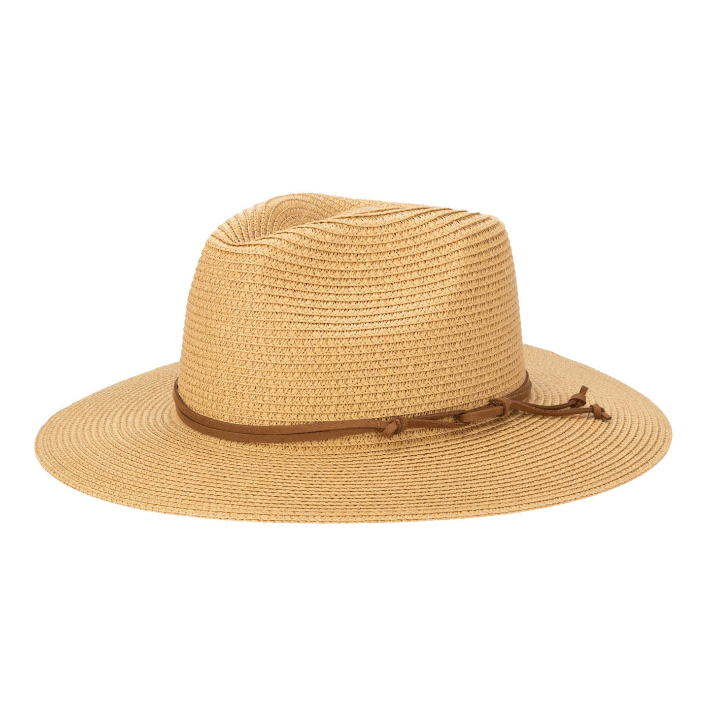 Men's Paperbraid Fedora With Faux Suede Looped Braid