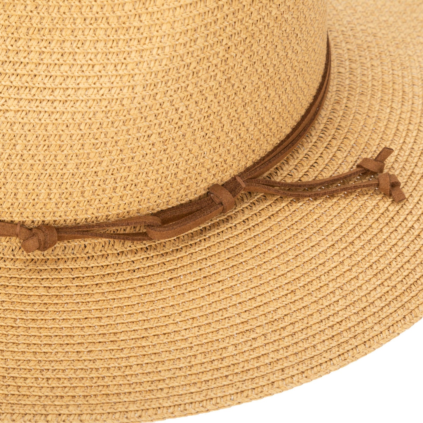 Men's Paperbraid Fedora With Faux Suede Looped Braid