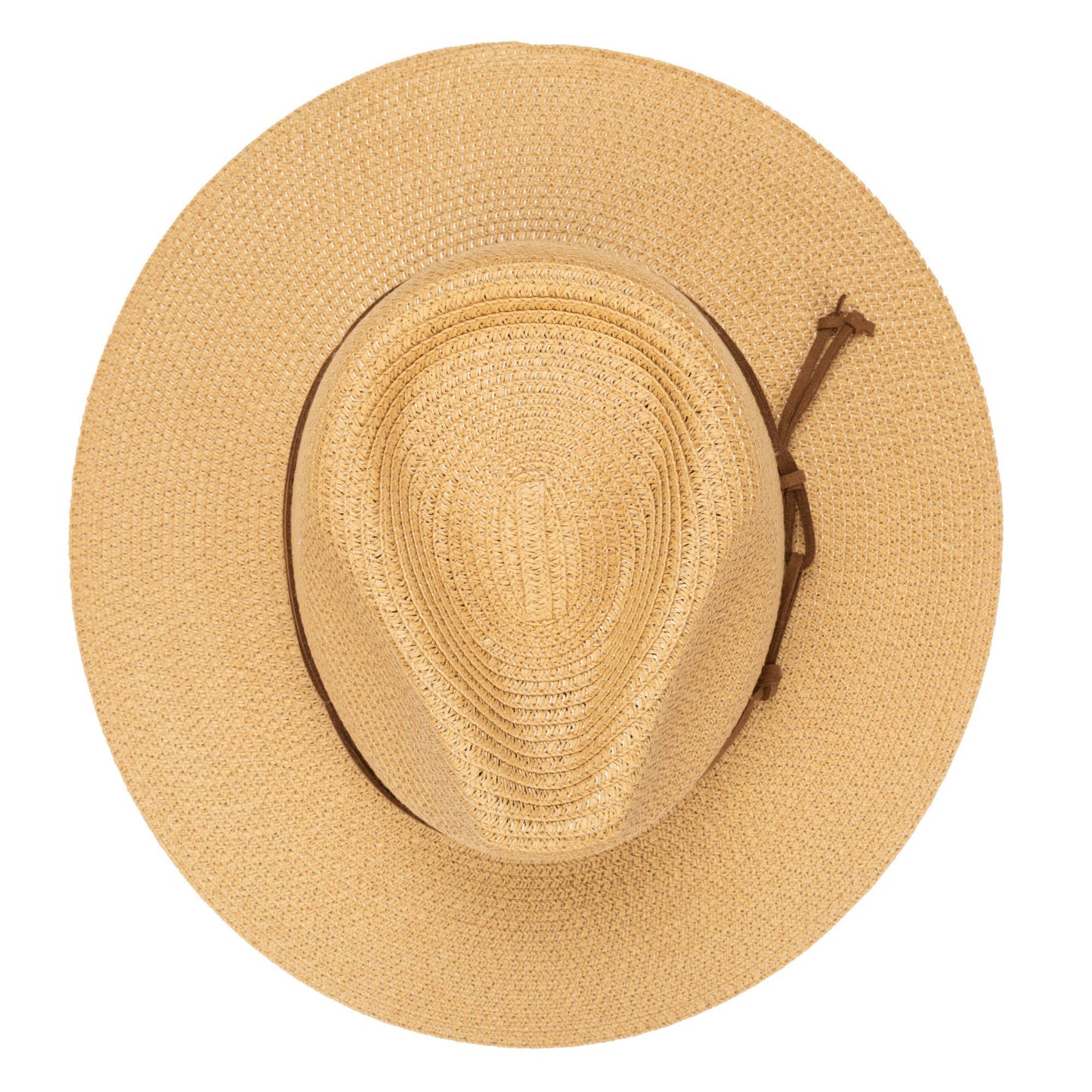 Men's Paperbraid Fedora With Faux Suede Looped Braid