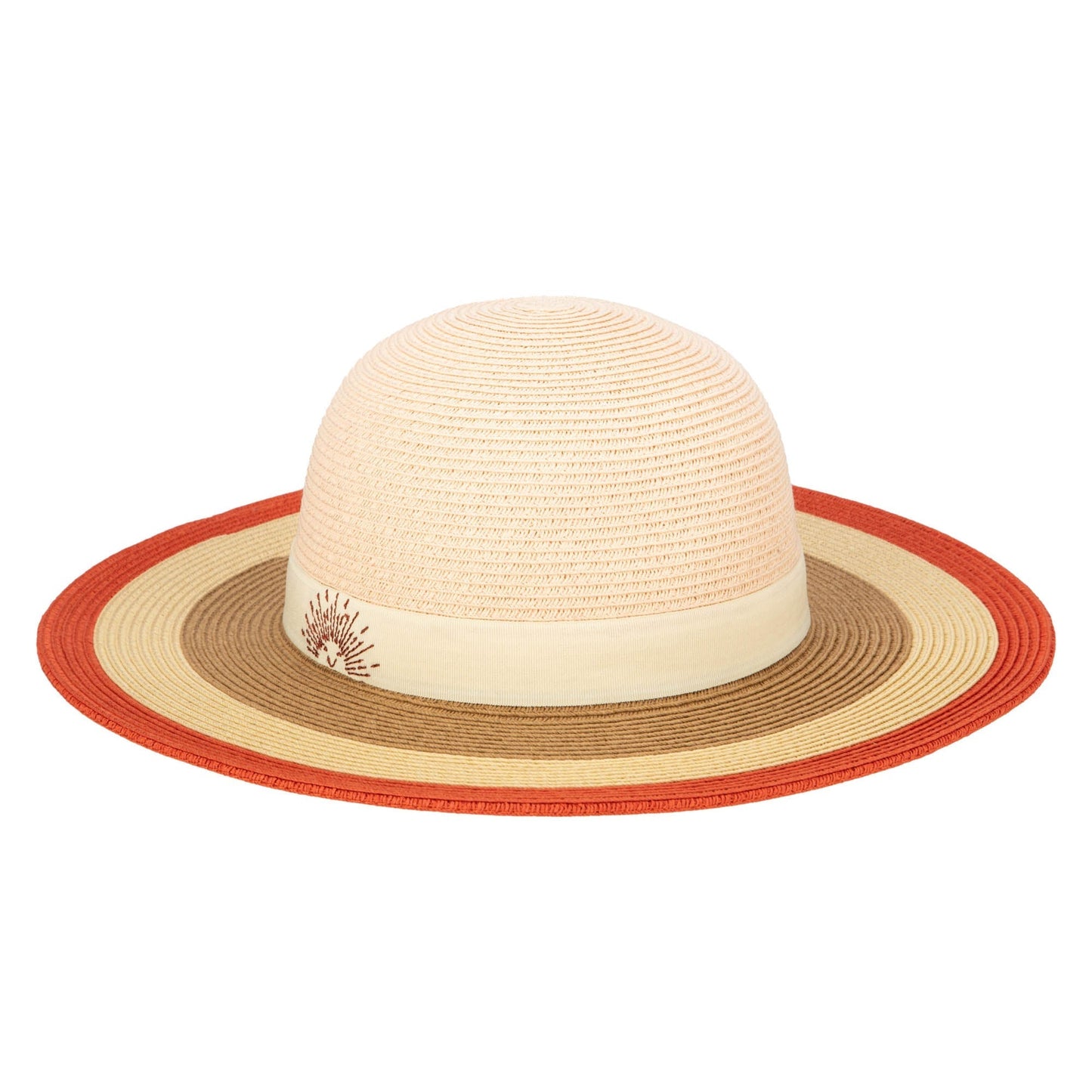 Kids Paperbraid Sun Hat with Retro Striped Brim