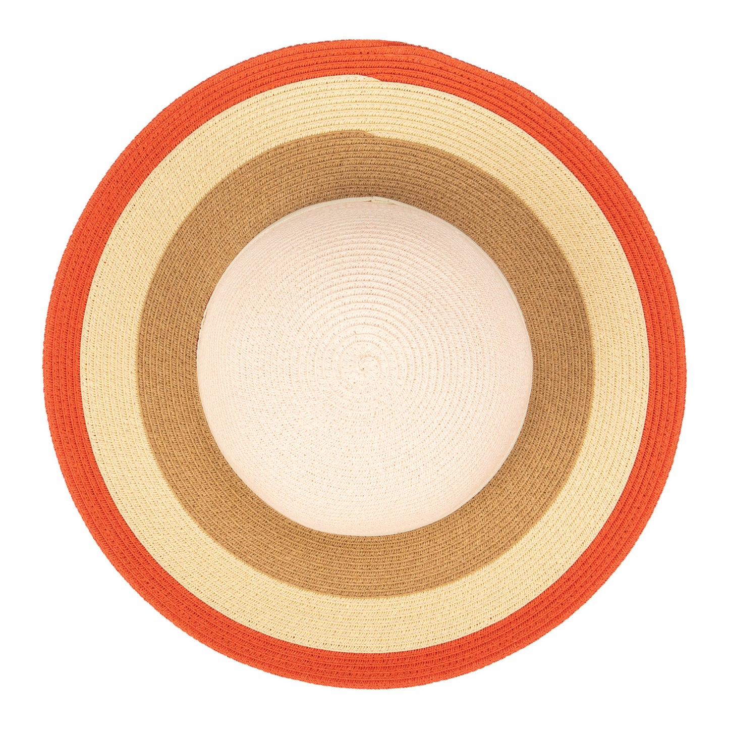 Kids Paperbraid Sun Hat with Retro Striped Brim