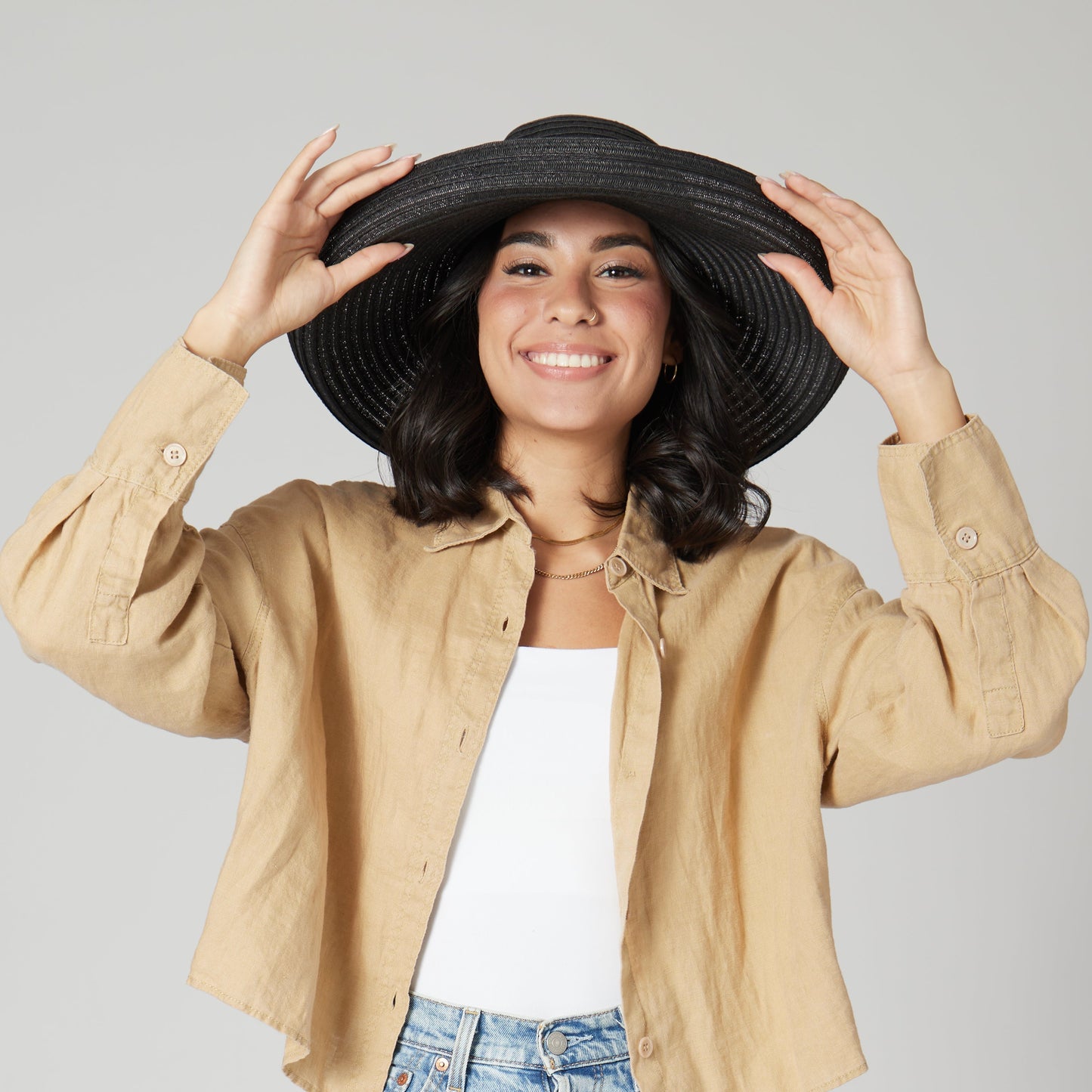 Women's Paperbraid Turn Up Sun Brim