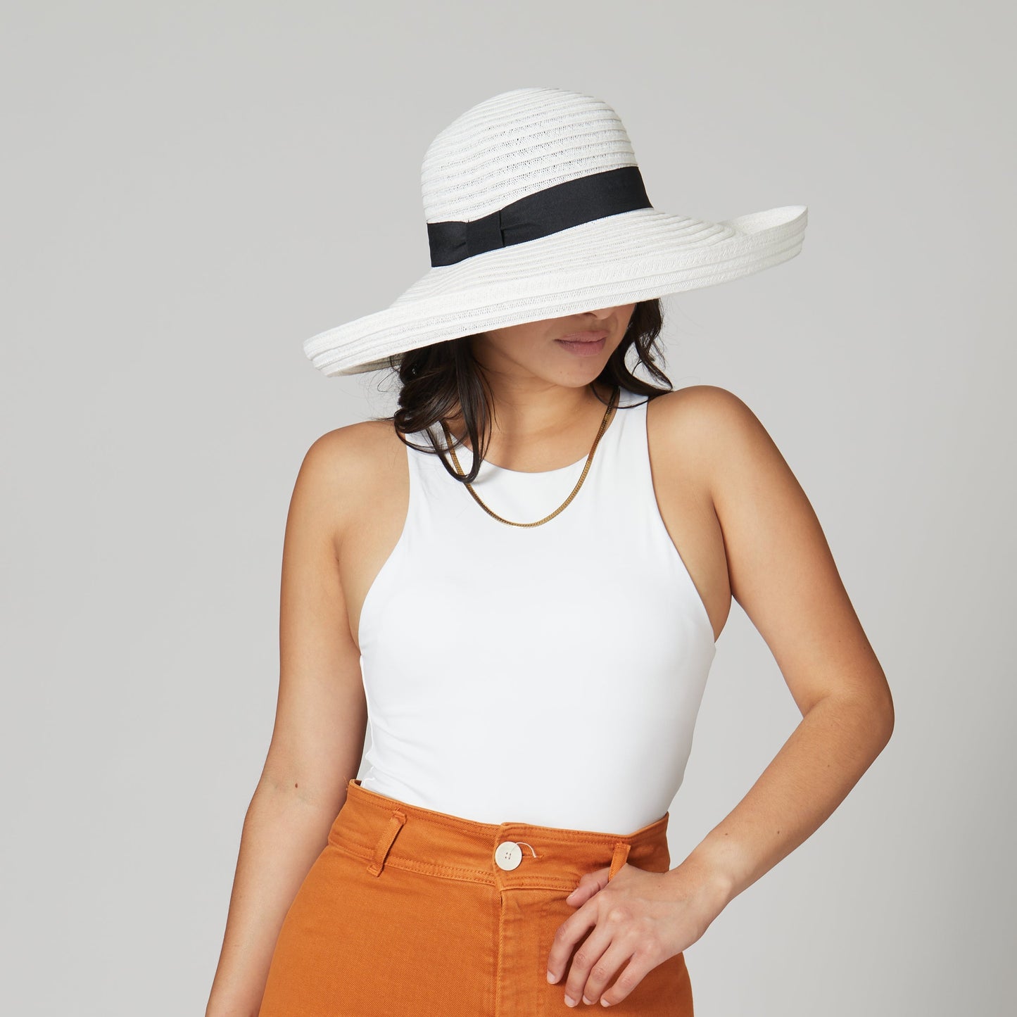 Women's Paperbraid Turn Up Sun Brim